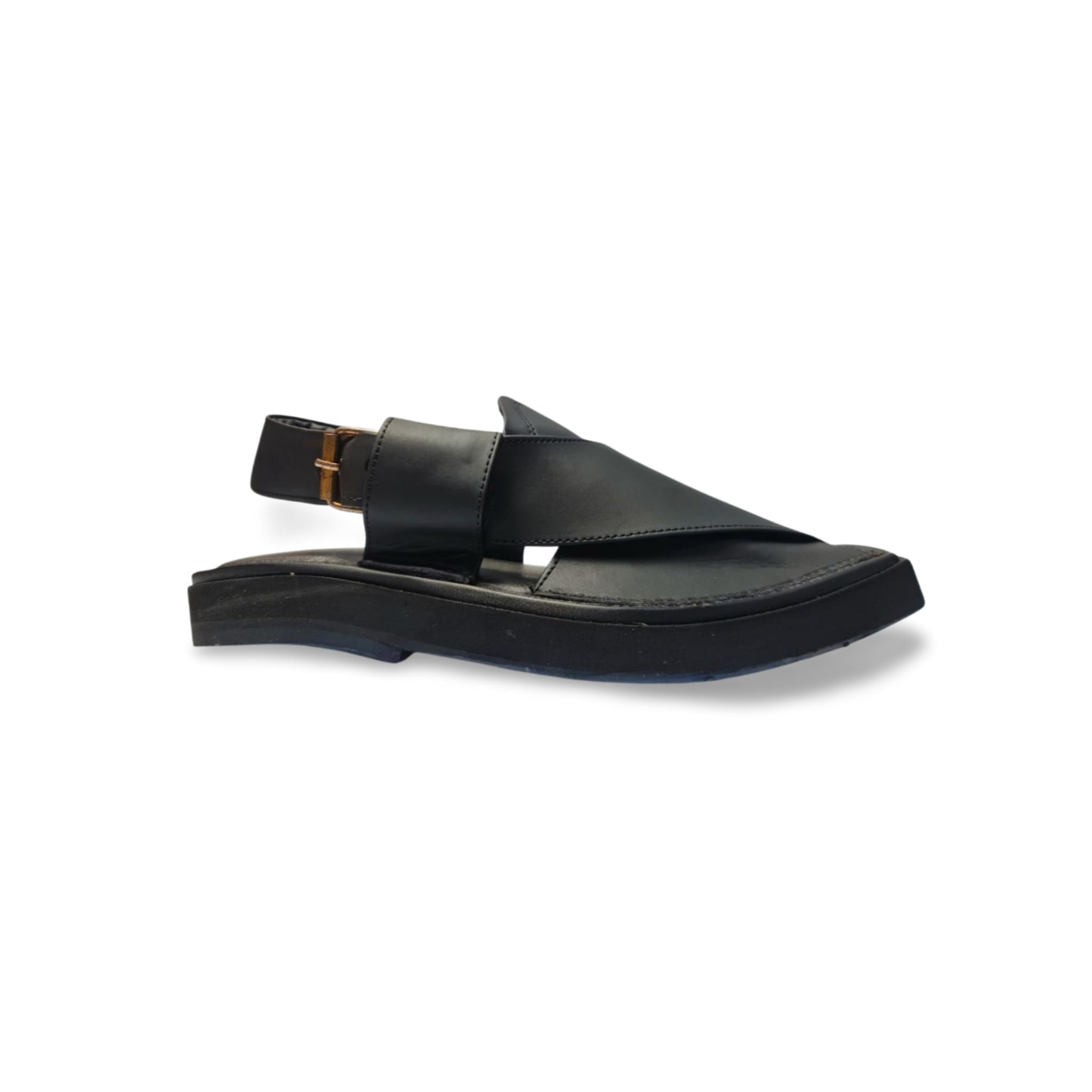 Jet Black Kaptan Chappal